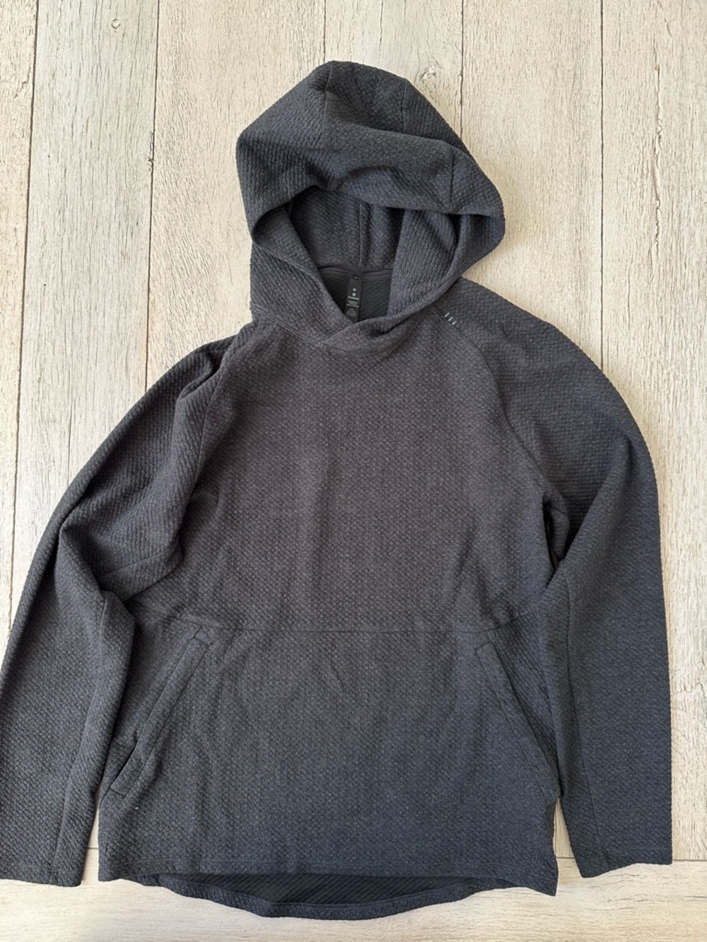 Lululemon Men’s At Ease Hoodie - Textured Knit - Graphite Grey/Black - Size M